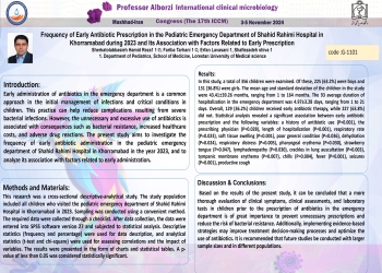 Frequency of Early Antibiotic Prescription in the Pediatric Emergency Department of Shahid Rahimi Hospital in Khorramabad during 2023 and Its Association with Factors Related to Early Prescription