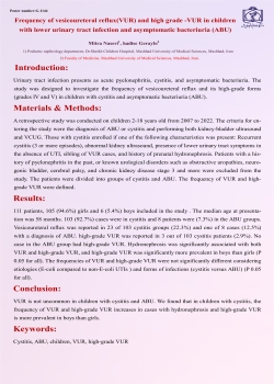 Frequency of vesicoureteral reflux( VUR) and high grade-VUR in children with lower urinary tract infection and asymptomatic bacteriuria (ABU)