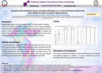 Evaluation of Viral and Bacterial Causes of Exudative Pharyngitis in 3 to 15-year-old Children referred to the Clinics Affiliated to Kerman University of Medical Sciences