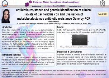 Study of antibiotic resistance and genetic Identification of clinical isolate of  Escherichia coli and Evaluation of frequency of metalobetalactamas antibiotic resistance Gene by PCR method