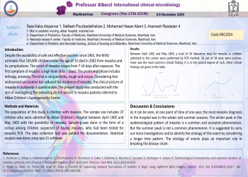 Delineation of the seasonal pattern of measles in a one-year period in Akbar Children's Hospital