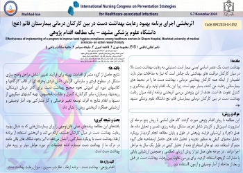 Effectiveness of implementing of a program to improve hand hygiene compliance among healthcare workers in Ghaem Hospital, Mashhad university of medical sciences - an action research study