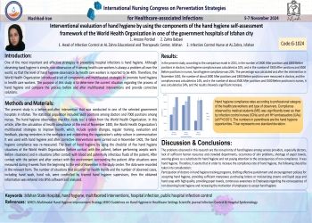 Interventional evaluation of hand hygiene by using the components of the hand hygiene self-assessment framework of the World Health Organization in one of the government hospitals of Isfahan city.