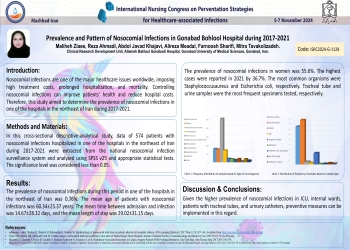 Prevalence and Pattern of Nosocomial Infections in a Hospital in North East of Iran during 2017-2021